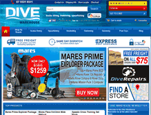 Tablet Screenshot of divewarehouse.com.au